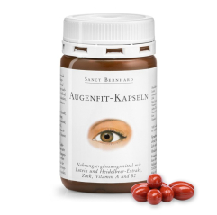 Vyvážený Oční fit s 12 mg luteinu, zeaxanthinem, beta-karotenem, vitamíny A, E, B2, borůvkovým extraktem, zinkem a selenem.