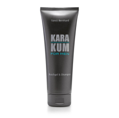 Karakum sprchový gel a šampon 250 ml. KARAKUM - exkluzivní kosmetická řada pro muže.