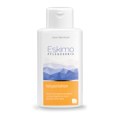 Tělové mléko Eskimo 250 ml je vhodné pro suchou, vysoce namáhanou pokožku, při problémech s pokožkou (atopický ekzém).