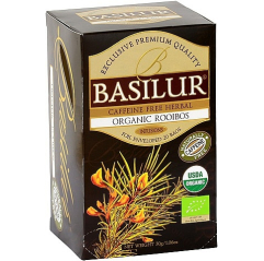BASILUR BIO Organic Rooibos přebal 20x1,5g - výborný čaj nečaj v BIO kvalite, bez kofeinu a s vysokým obsahem antioxidantů