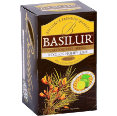 BASILUR Rooibos Honey Lime přebal 20x1,5g - lahodný rooibois s kousky jablek, lékořice a ostružiníku