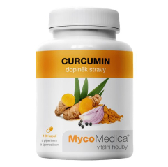 MycoMedica Curcumin 344 mg 120 kapslí - Kurkuma - Curcumin s pepřem a quercetinem podpora činnost jater, trávení