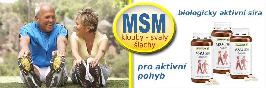 MSM - biologicky aktivní síra pro pohyb bez kompromisů!